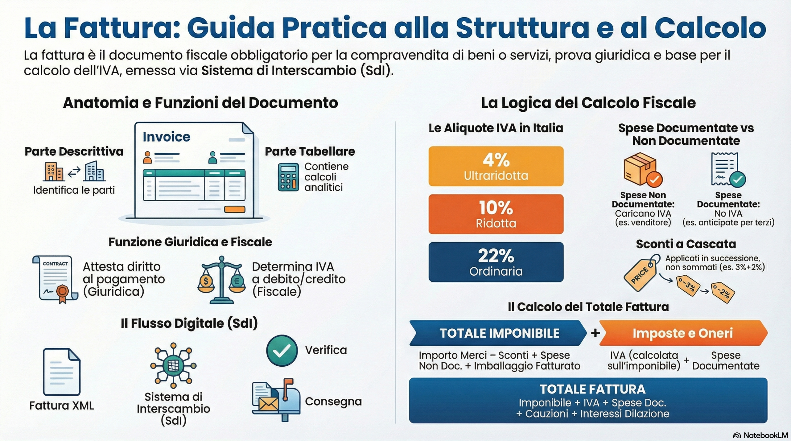 Infografica generale sulla fattura